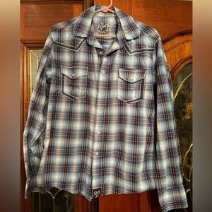 Rock‎ 47 by Wrangler Plaid Pearl Snap Shirt